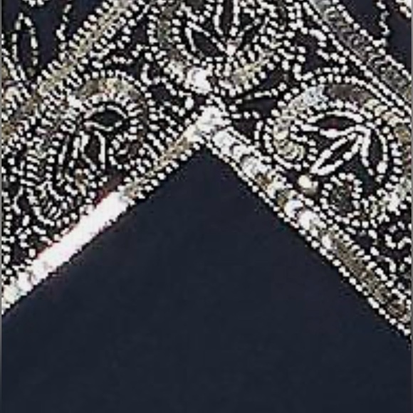 J Kara Women's Cap V-Neck Beaded Dress - Picture 6 of 9